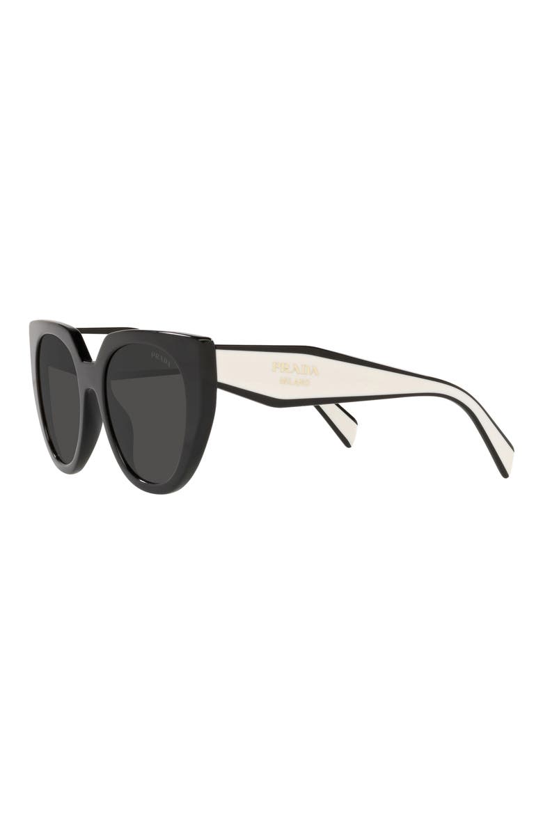 53mm Cat Eye Sunglasses, Alternate, color, BLACK