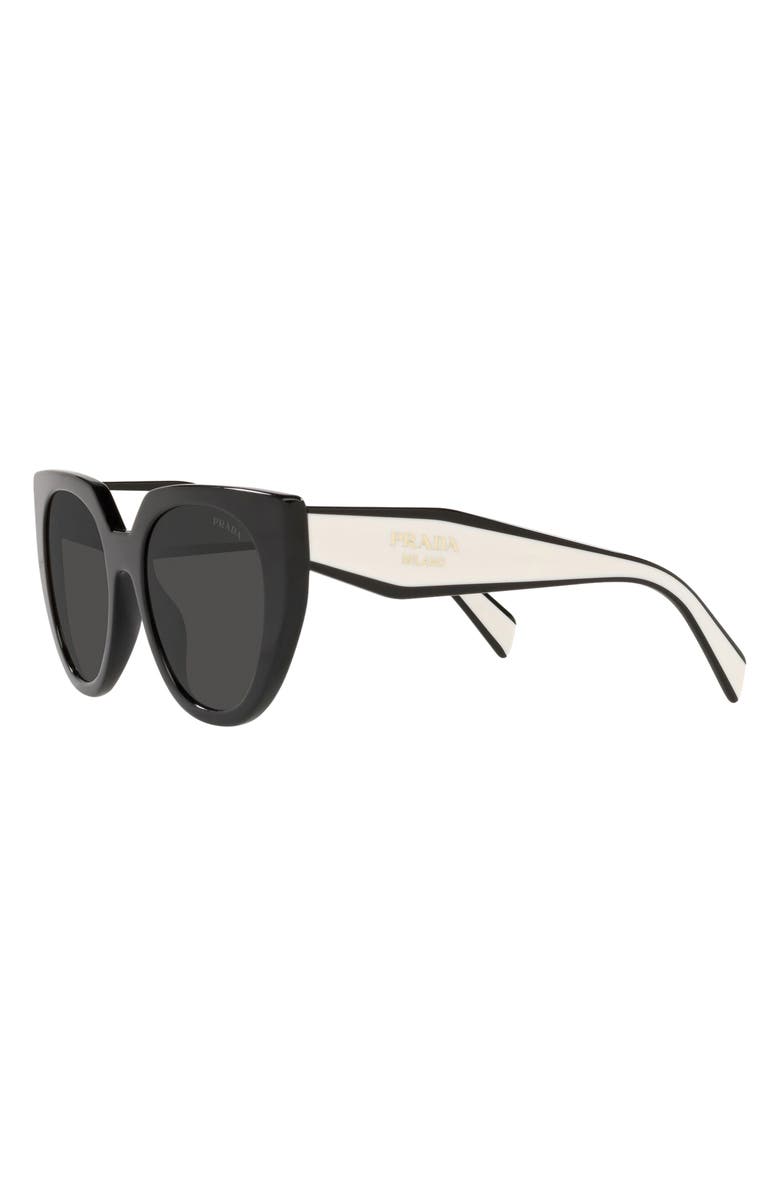 Prada 53mm Cat Eye Sunglasses, Alternate, color, Black