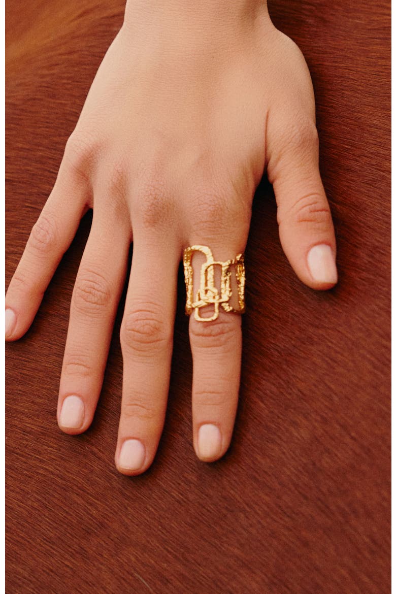 Roman Arc Golden Ring, Alternate, color, Gold