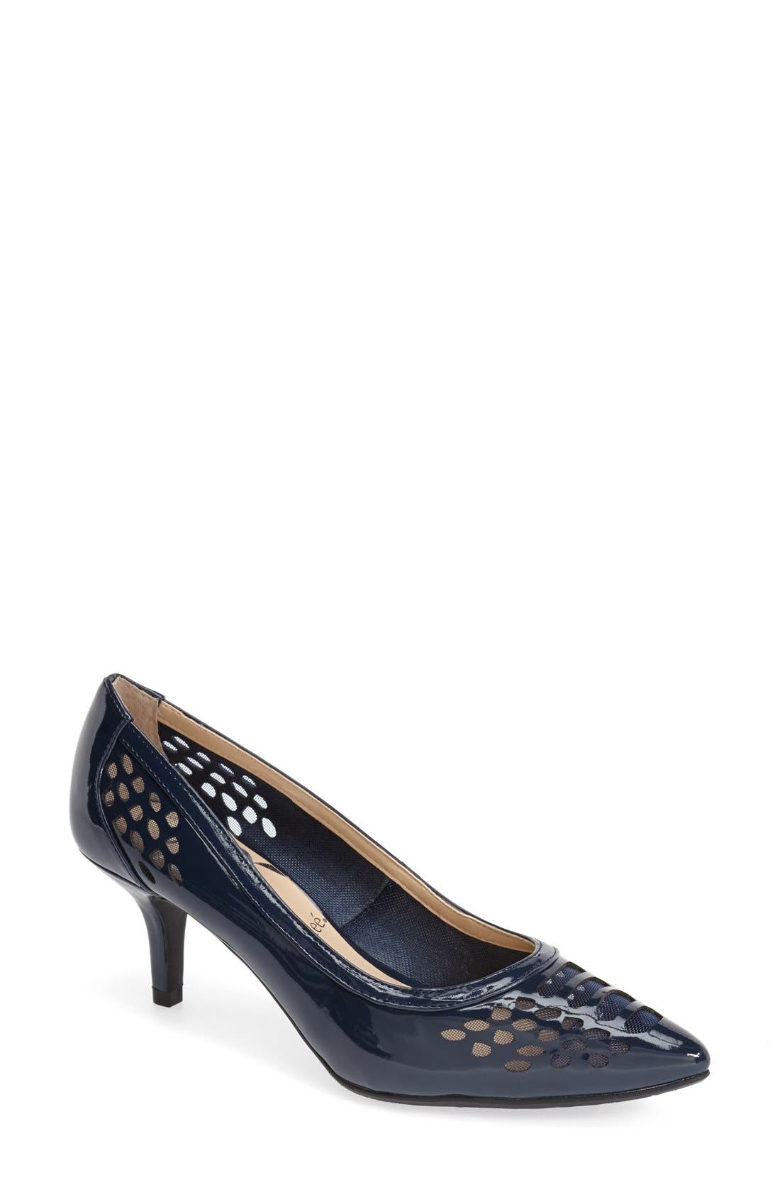 'Halina' Pointy Toe Pump, Main, color, NAVY