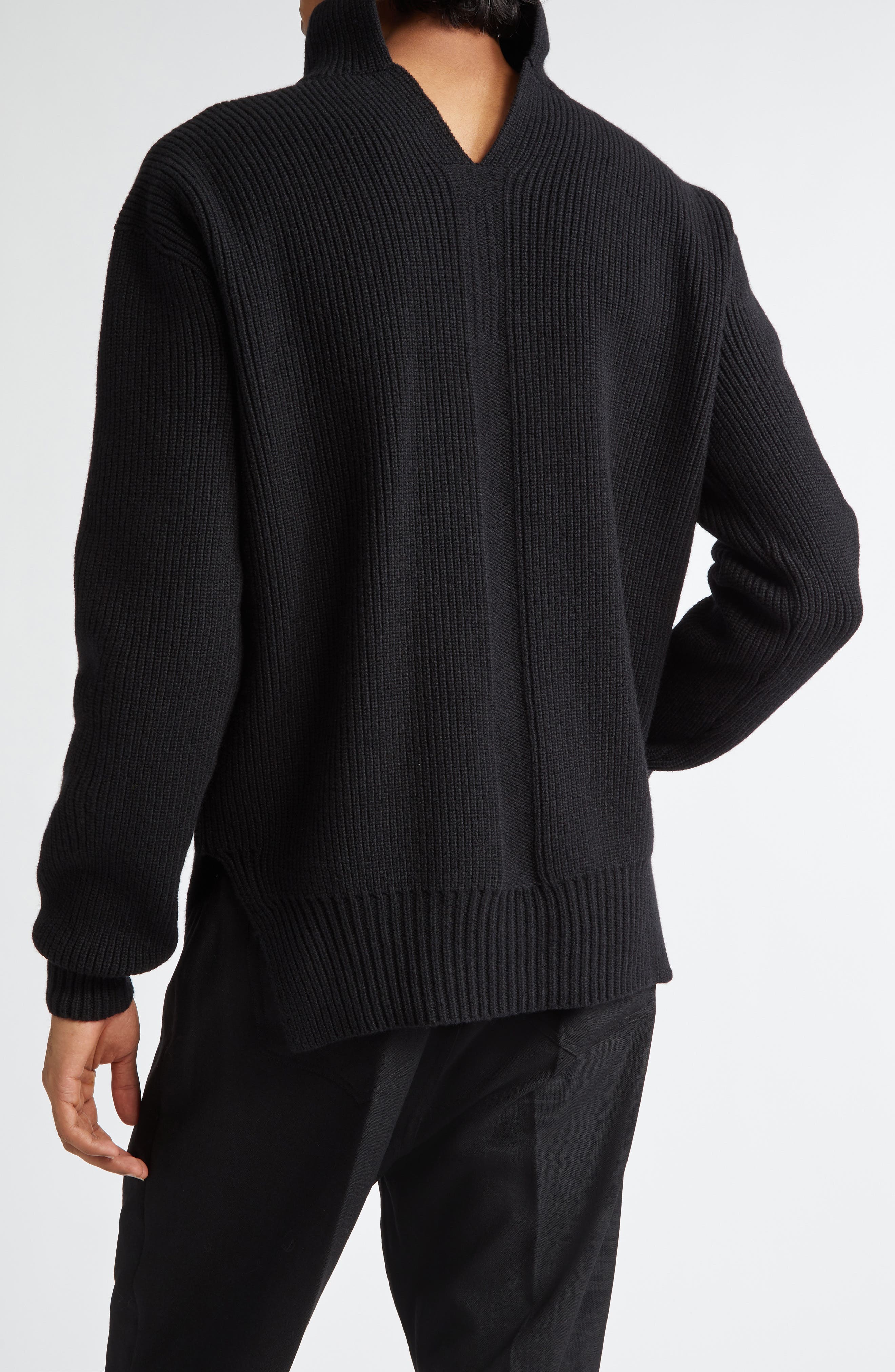 Rick Owens Fisherman Tabard Funnel Neck Wool Sweater (Men) | Nordstromrack