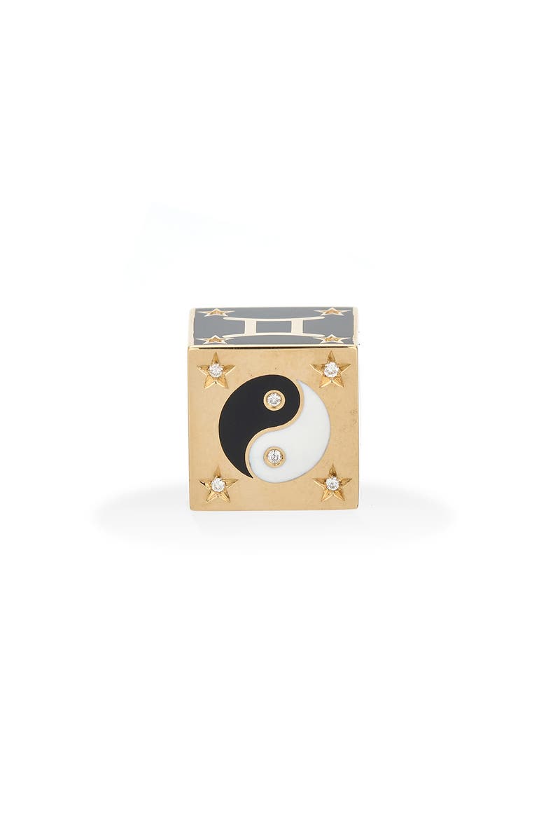 Zodiac Diamond Bead Charm, Alternate, color, YELLOW GOLD GEMINI