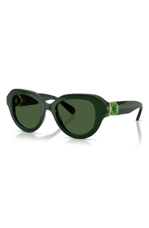 Swarovski 50mm Small Round Sunglasses In Metallic