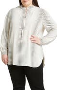 Anne Klein Gradient Dot Print Popover Blouse