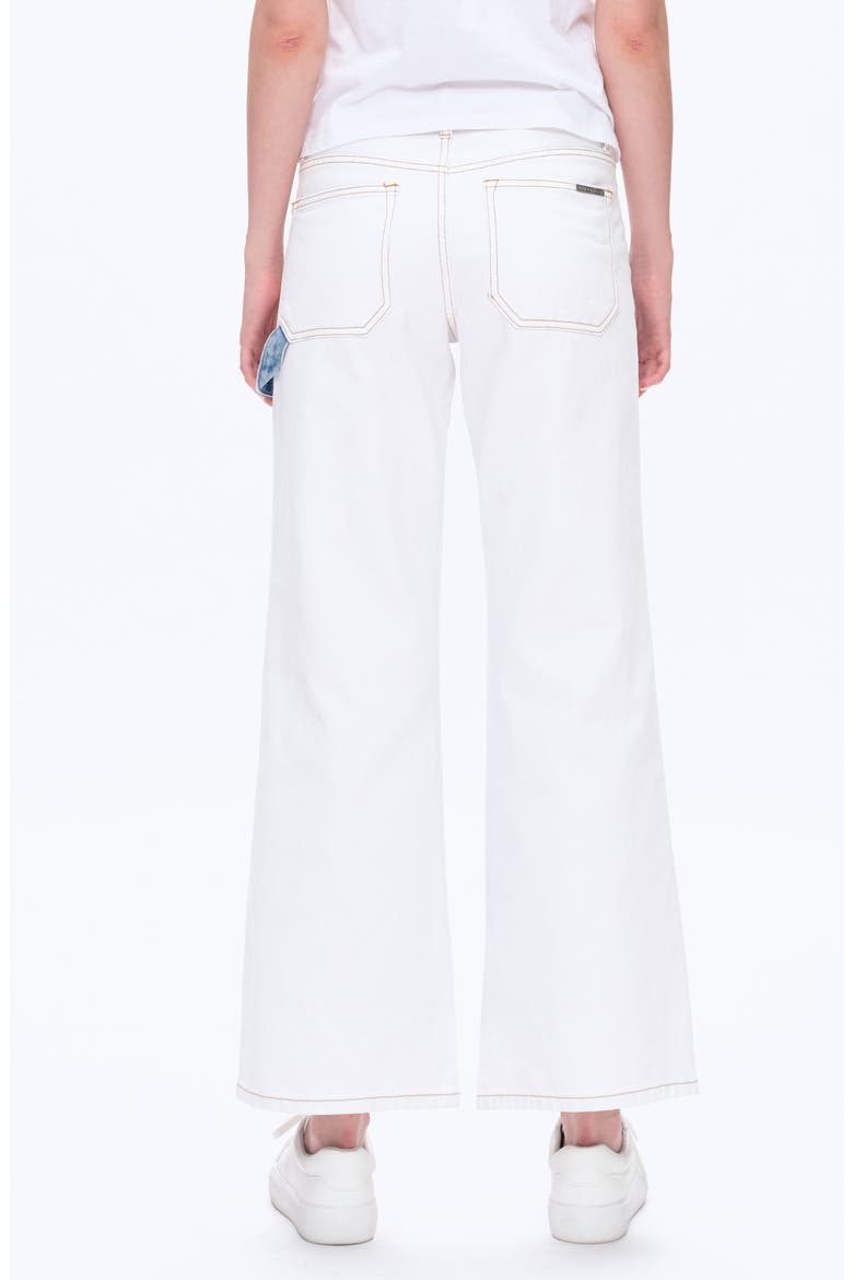 Jeremy Two-Tone High Waist Wide Leg Jeans, Alternate, color, CREAM