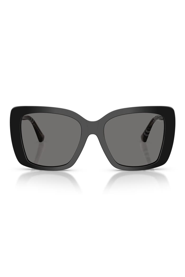 54mm Square Sunglasses, Main, color, BLACK