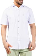 TailorByrd Seersucker Short Sleeve Button-Up Shirt