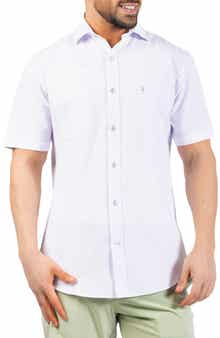 TailorByrd Seersucker Short Sleeve Button-Up Shirt