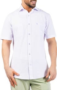 TailorByrd Seersucker Short Sleeve Button-Up Shirt