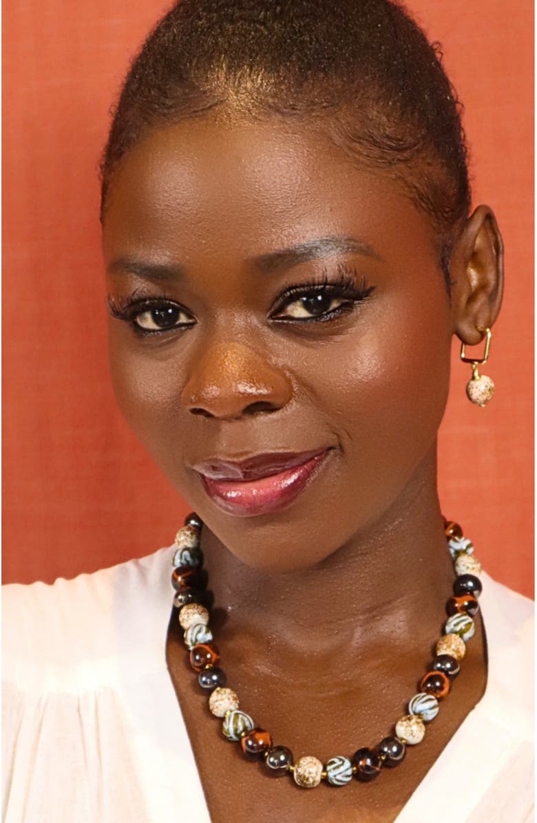 Kazuri Earth Collection - African Gold Necklace - 22'', Alternate, color, Multi