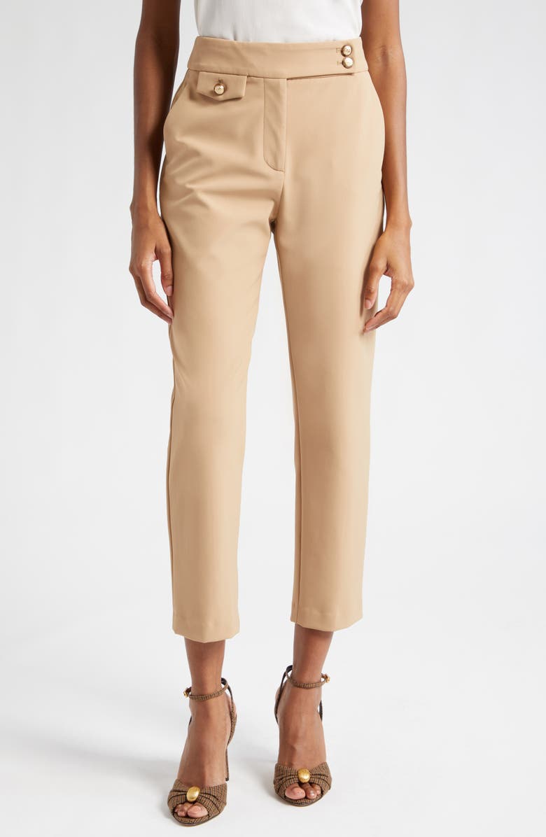 Veronica Beard Renzo Crop Pants, Main, color, Khaki
