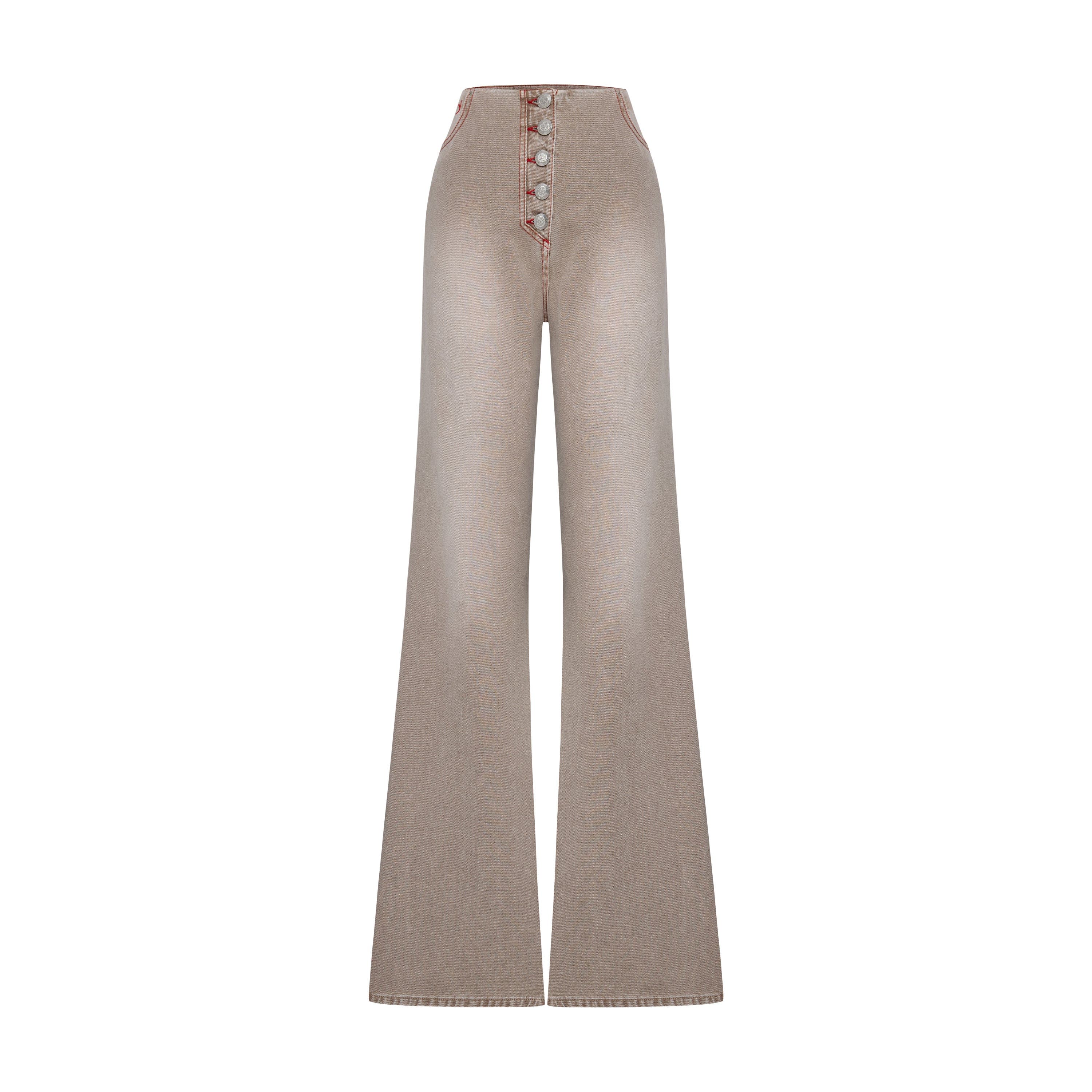 Pure Cotton Regular Fit Flare Denim Pant