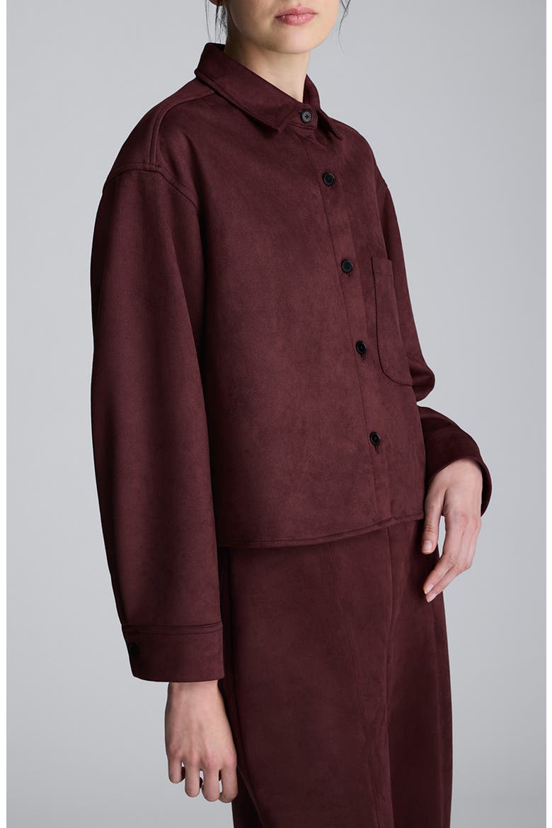 Button Front Crop Shirt, Alternate, color, SUGAR BEET