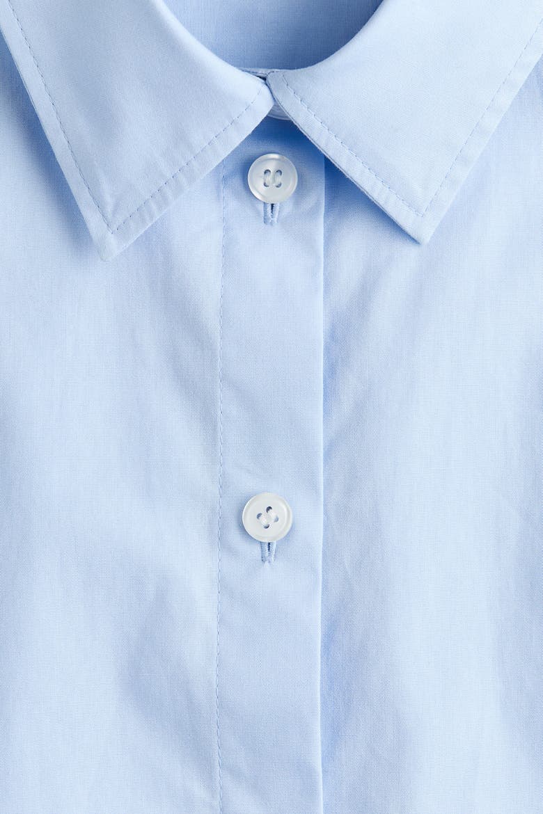 Balloon-sleeved Cotton Shirt, Alternate, color, Light blue