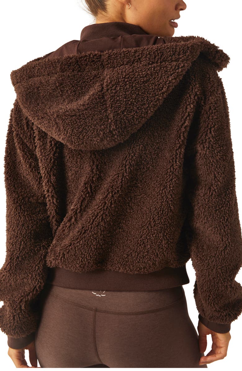 Beyond Yoga Adventure Faux Shearling Hoodie, Alternate, color, Espresso