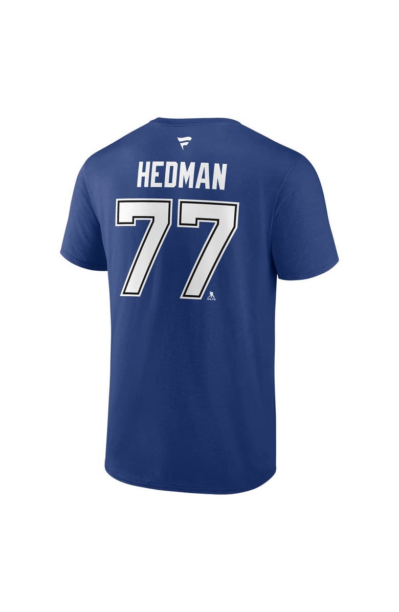 FANATICS Men's Fanatics Victor Hedman Blue Tampa Bay Lightning Authentic Stack Name & Number T-Shirt, Alternate, color, Blue