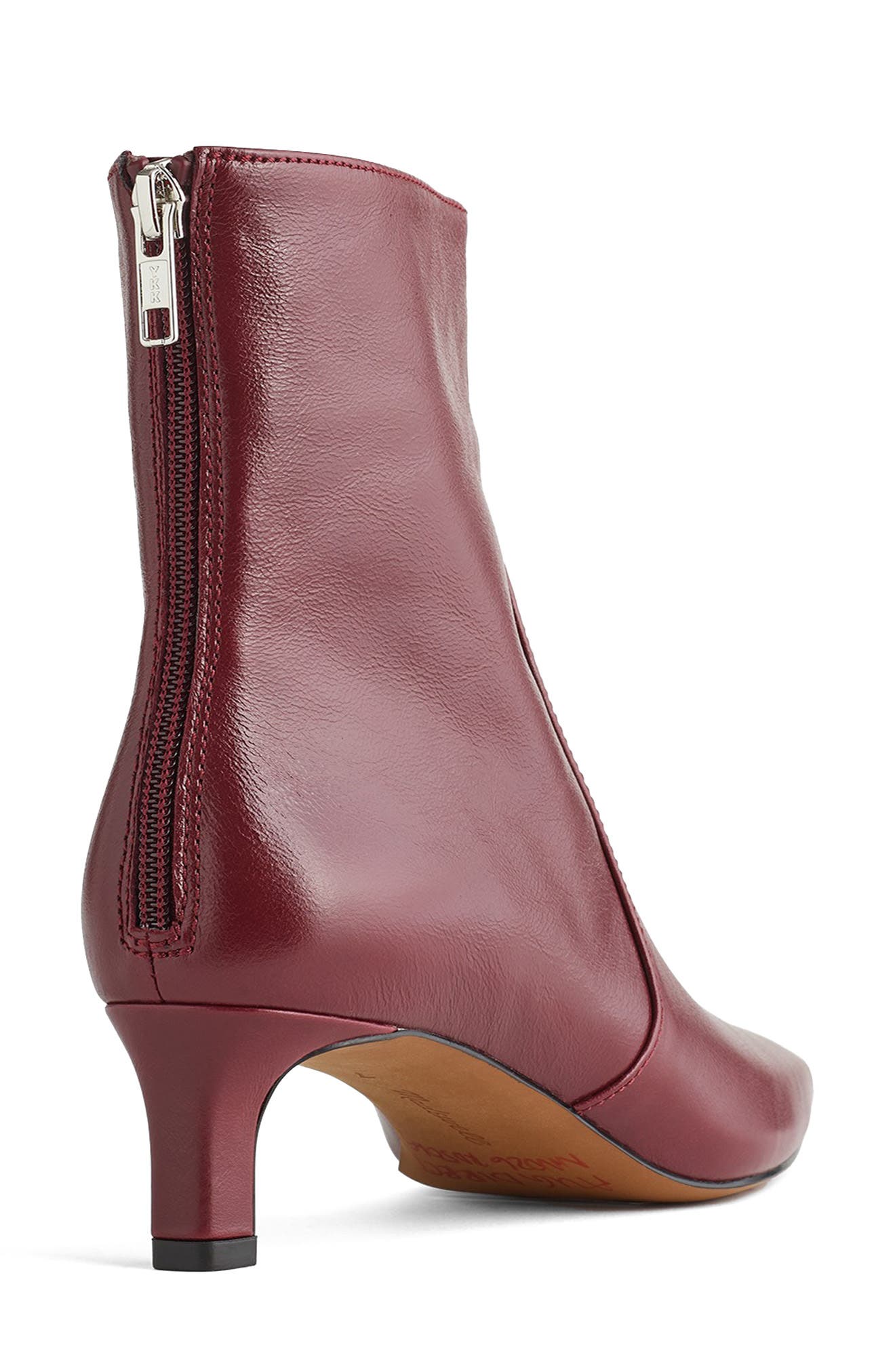 Madewell The Dimes Kitten Heel Boot, Alternate, color, Deep Merlot