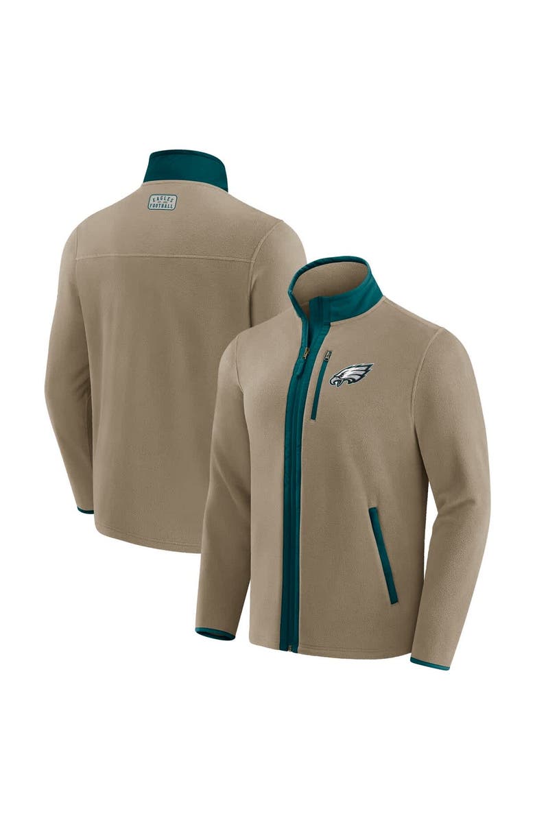 Darius Rucker Collection by Fanatics Men
s NFL x Darius Rucker Collection by Fanatics Tan Philadelphia Eagles Heavyweight Polar Fleece Full-Zip Jacket, Main, color, Tan