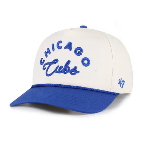 Men's '47 Natural/Royal Chicago Cubs Rope Script Hitch Adjustable Hat