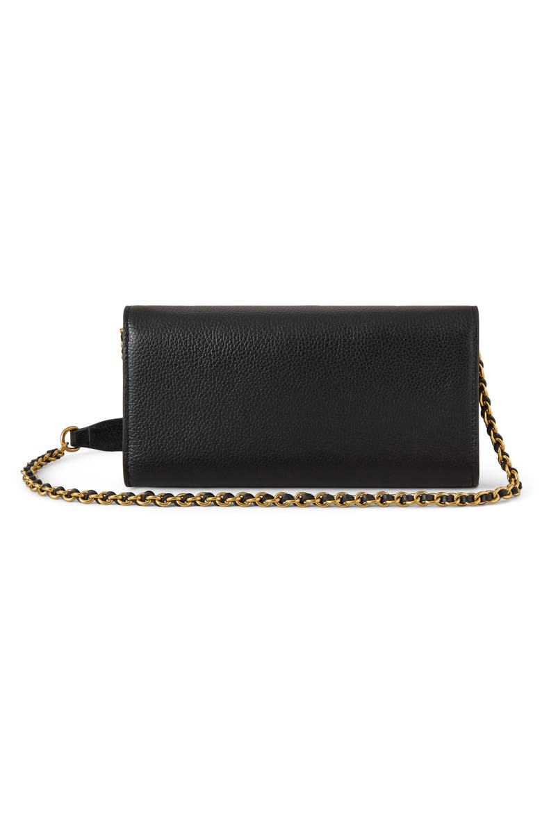Lily Leather Wallet on a Chain, Alternate, color, BLACK