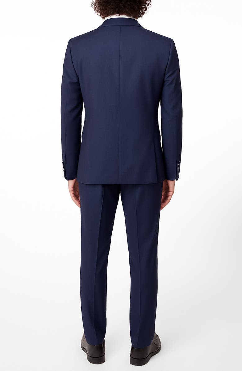 ZANETTI Navy Trim Fit Mélange Suit, Alternate, color, Navy