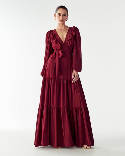 Willa Allie Maxi Dress In Burgundy