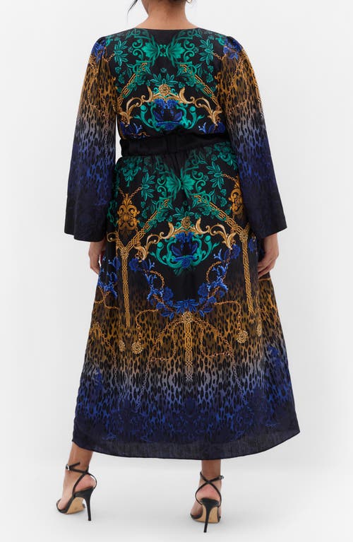 City Chic Ayanna Long Sleeve Maxi Dress In Multi