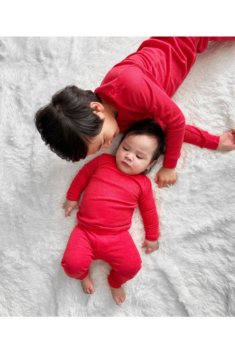 Baby Boys Soft & Cozy Thermal Long Johns 2-Piece Set, Alternate, color, Red