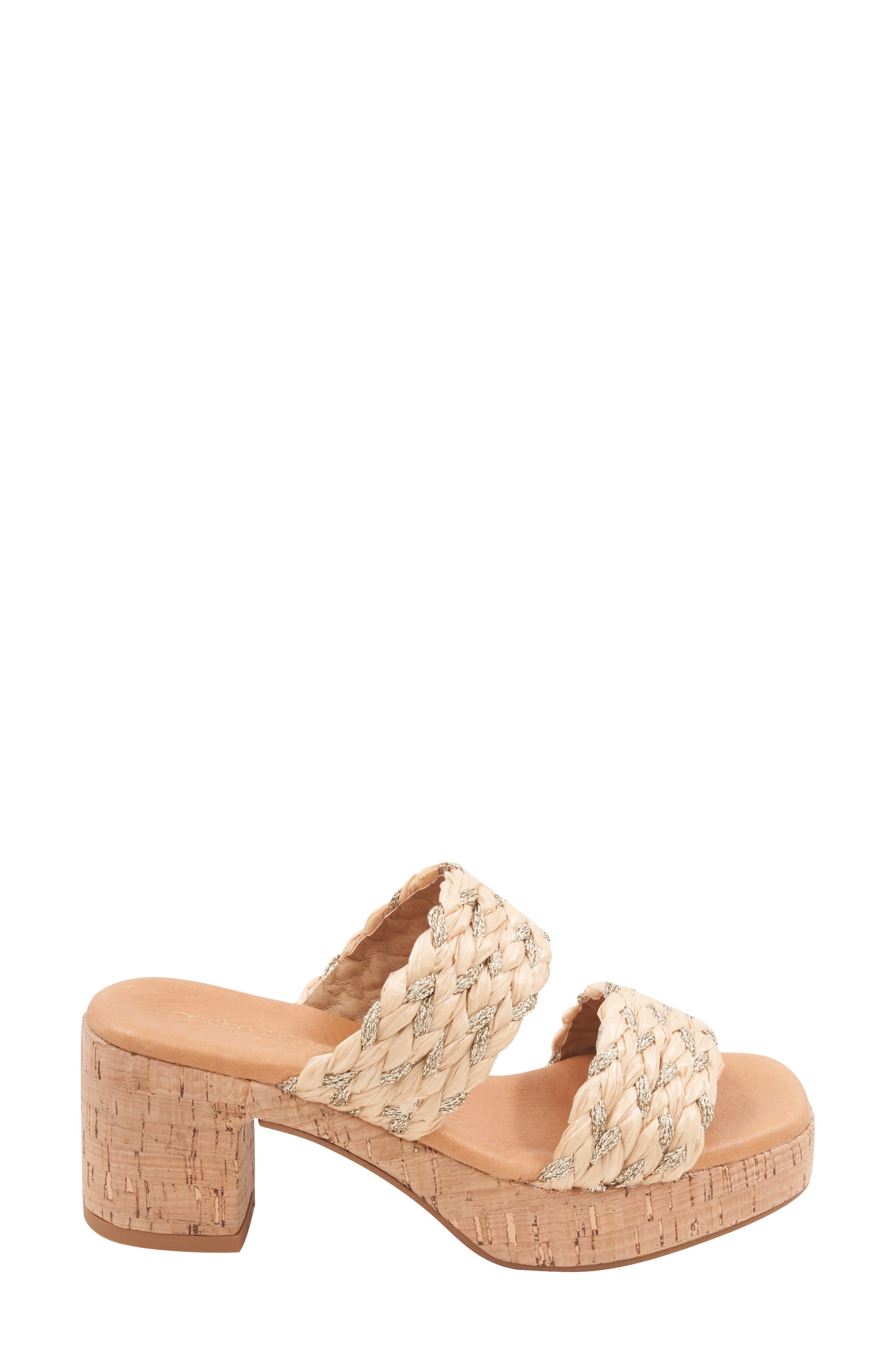 Cairo Platform Sandal, Alternate, color, NATURAL/ PLATINO