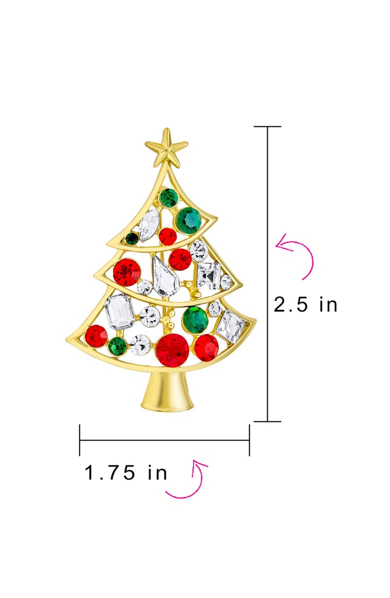 BLING JEWELRY Christmas Tree Pin, Alternate, color, Gold-Tone