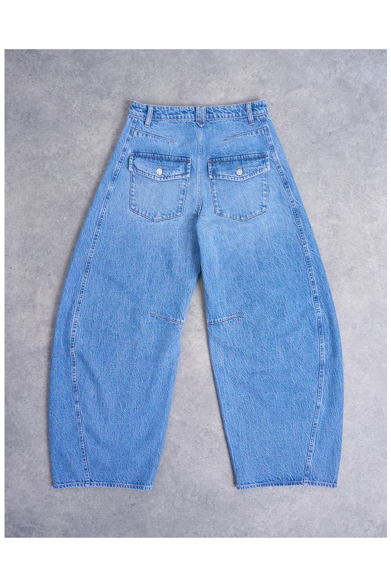 High Waist Barrel Jeans, Alternate, color, MEDIUM BLUE