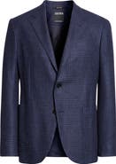 ZEGNA Trofeo Plaid Stretch Wool & Cashmere Sport Coat