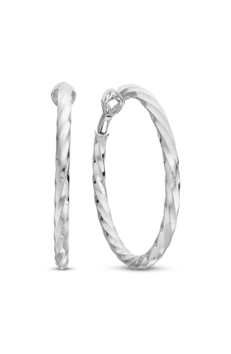 David Yurman Cable Edge<sup>™</sup> Hoop Earrings in Recycled Sterling Silver, Main, color,