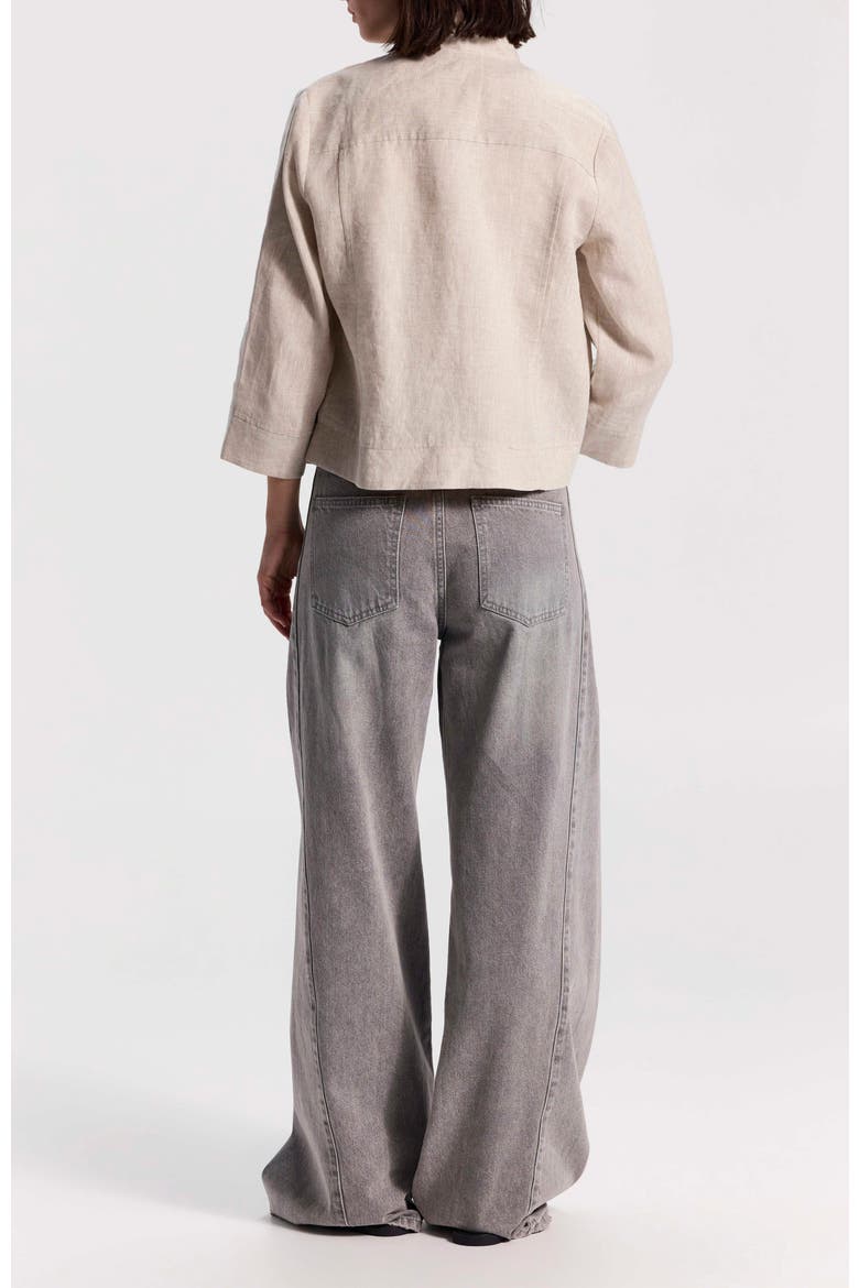 Mid-Rise Extra Wide-Leg Jeans with Raw Edge, Alternate, color, Grey Denim