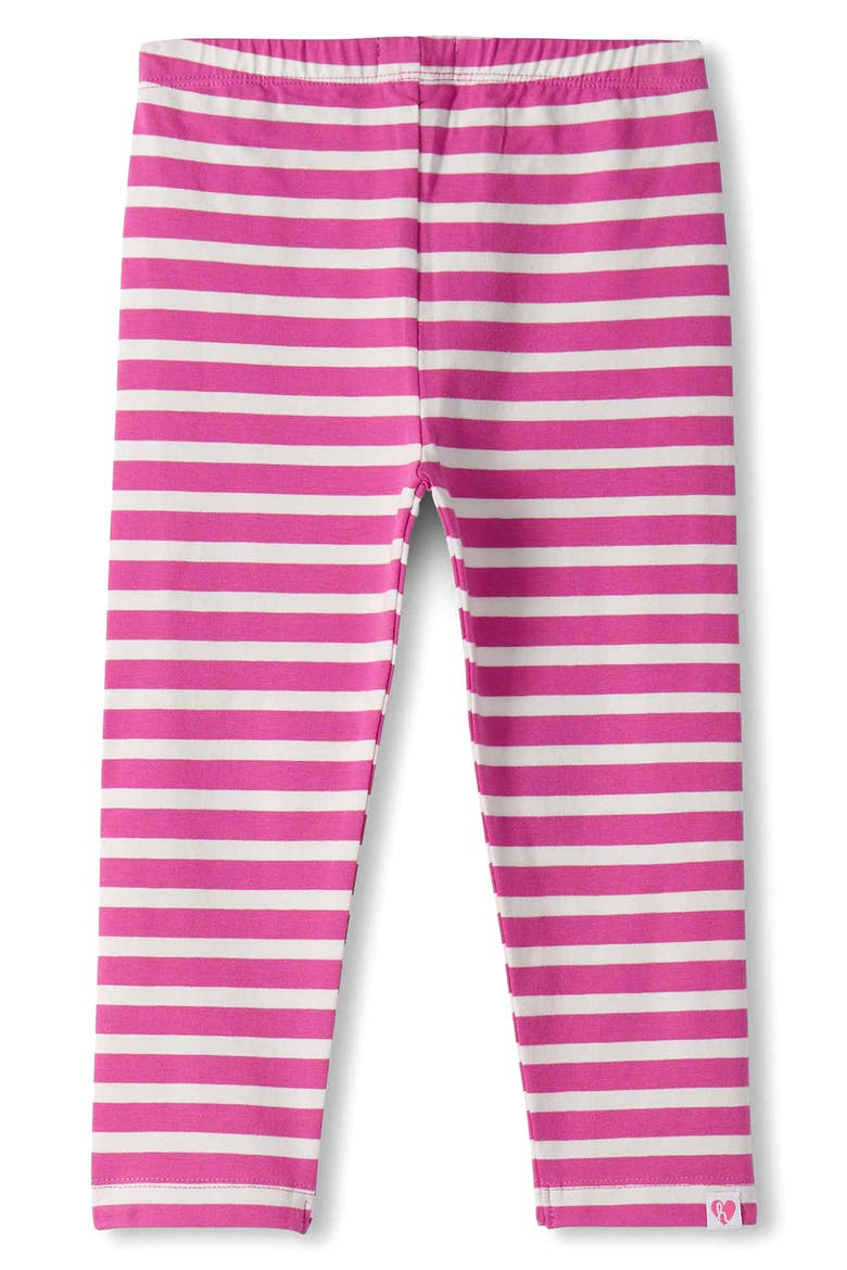 Kids' Striped Heart Patch Leggings, Alternate, color, PINK
