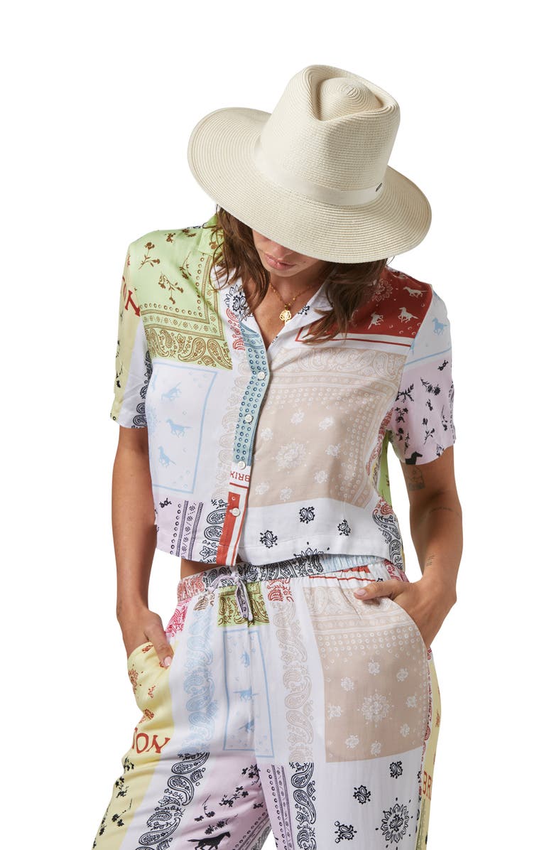 Brixton Carolina Packable Straw Hat, Alternate, color, Bone/ Bone