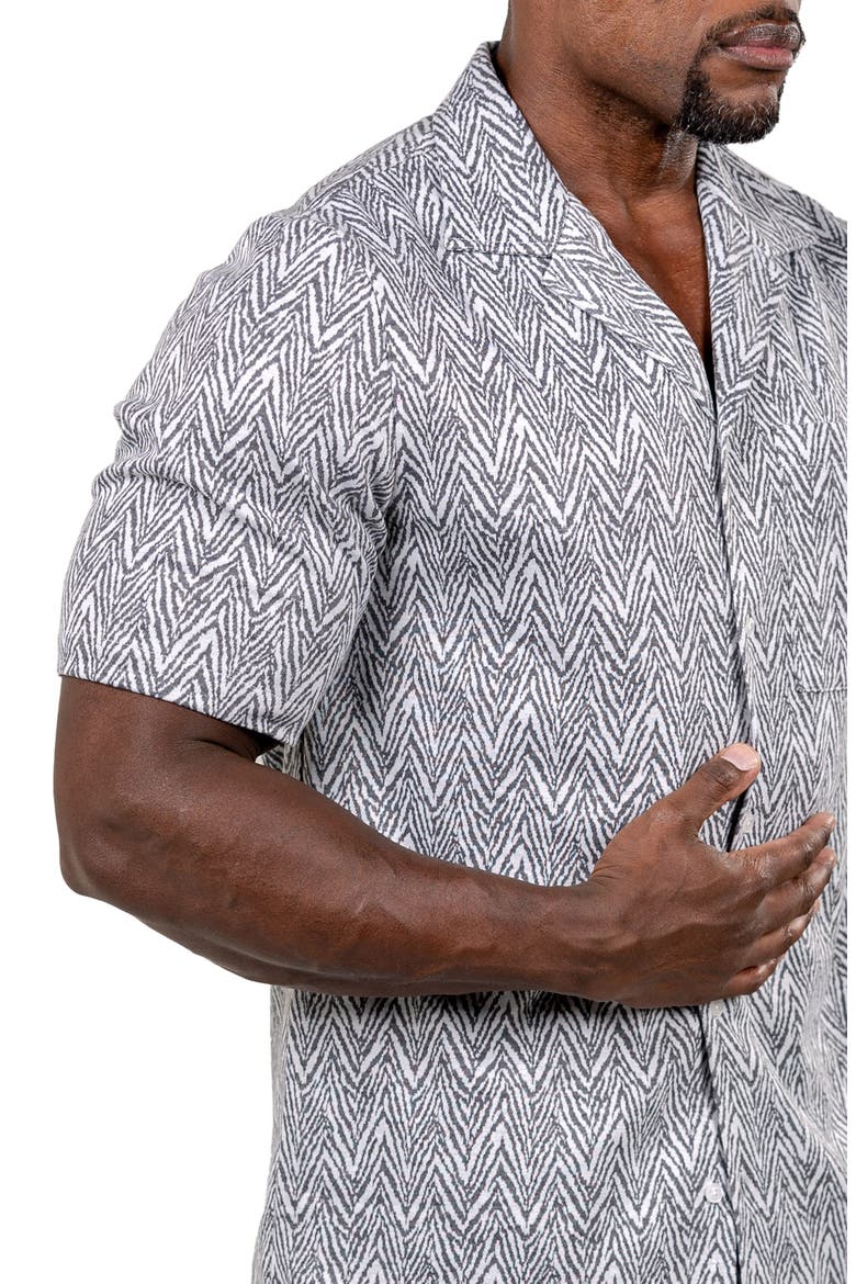 Marthy Short Sleeve Button-Up Shirt, Alternate, color, GREY