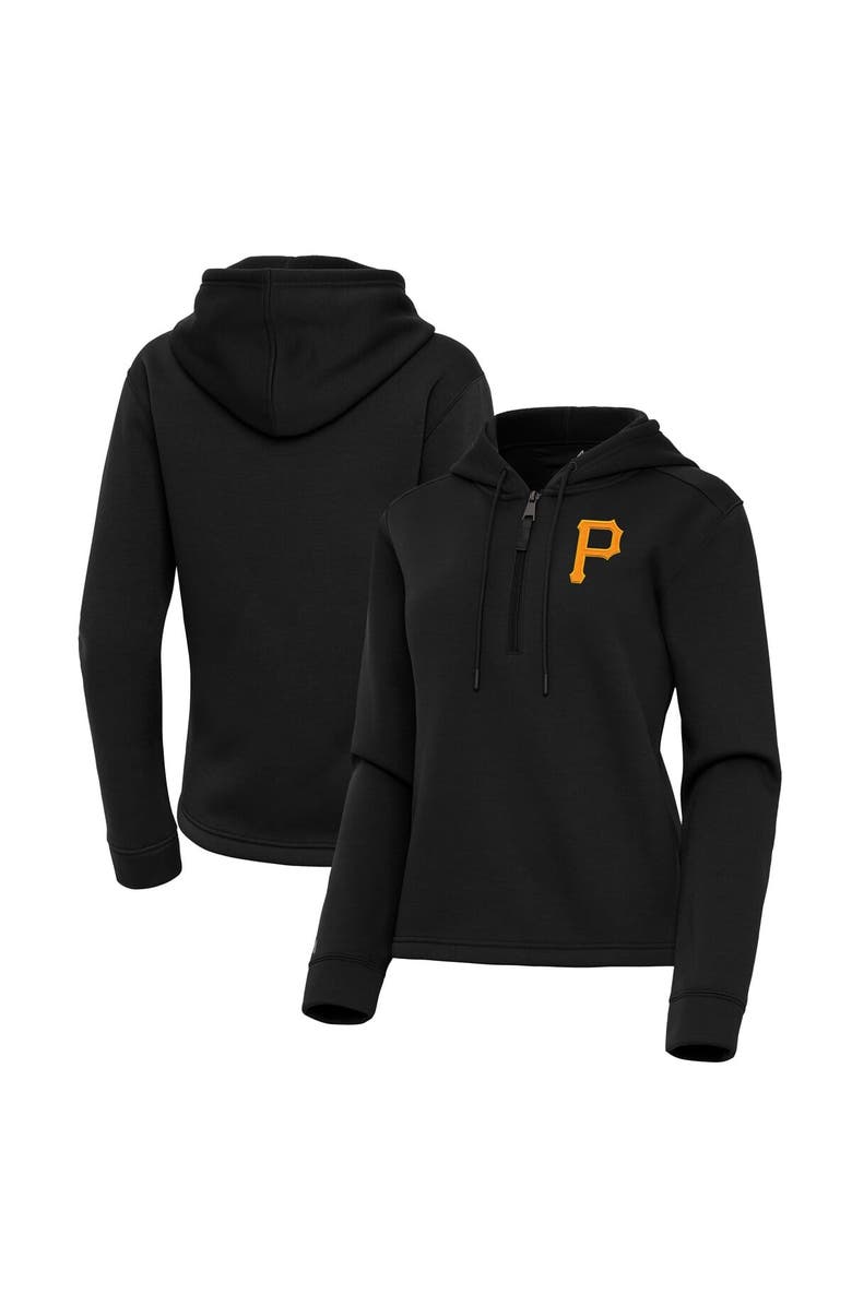 ANTIGUA Women's Antigua  Black Pittsburgh Pirates Contemporary Quarter-Zip Hoodie, Alternate, color, 