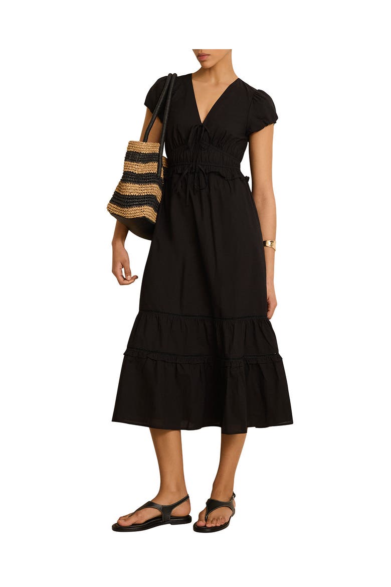 Cotton Midi Dress, Alternate, color, Black