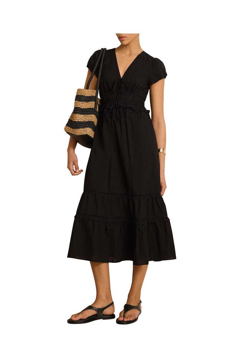 MINT VELVET Cotton Midi Dress, Alternate, color, Black