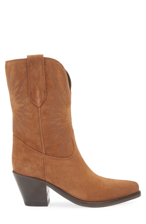 Golden Goose Wish Star Pointed Toe Western Boot In Brown