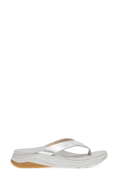 Dansko Rosemary Platform Flip Flop In Silver Metallic