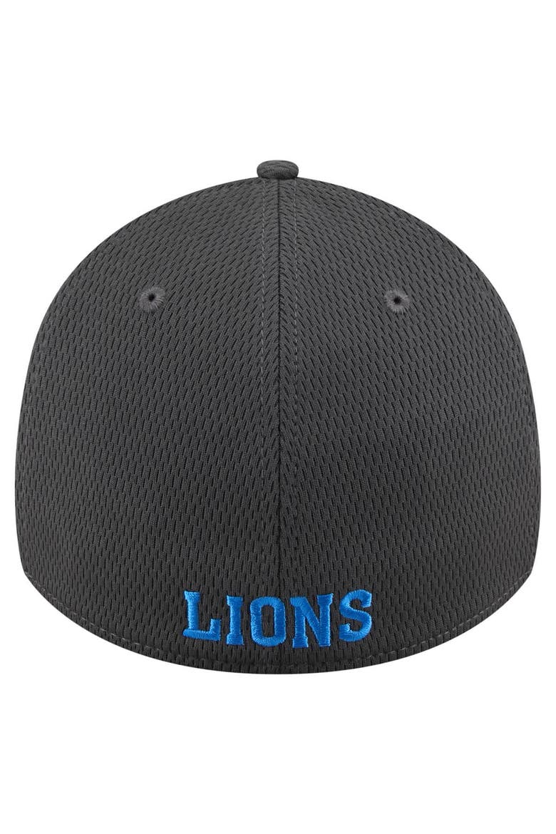 Men's New Era Graphite Detroit Lions Throwback Logo Main 39THIRTY Flex Hat, Alternate, color, Graphite