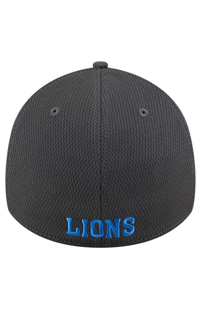 New Era Men's New Era Graphite Detroit Lions Throwback Logo Main 39THIRTY Flex Hat, Alternate, color, 