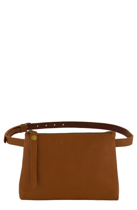 Zip Top Leather Belt Bag