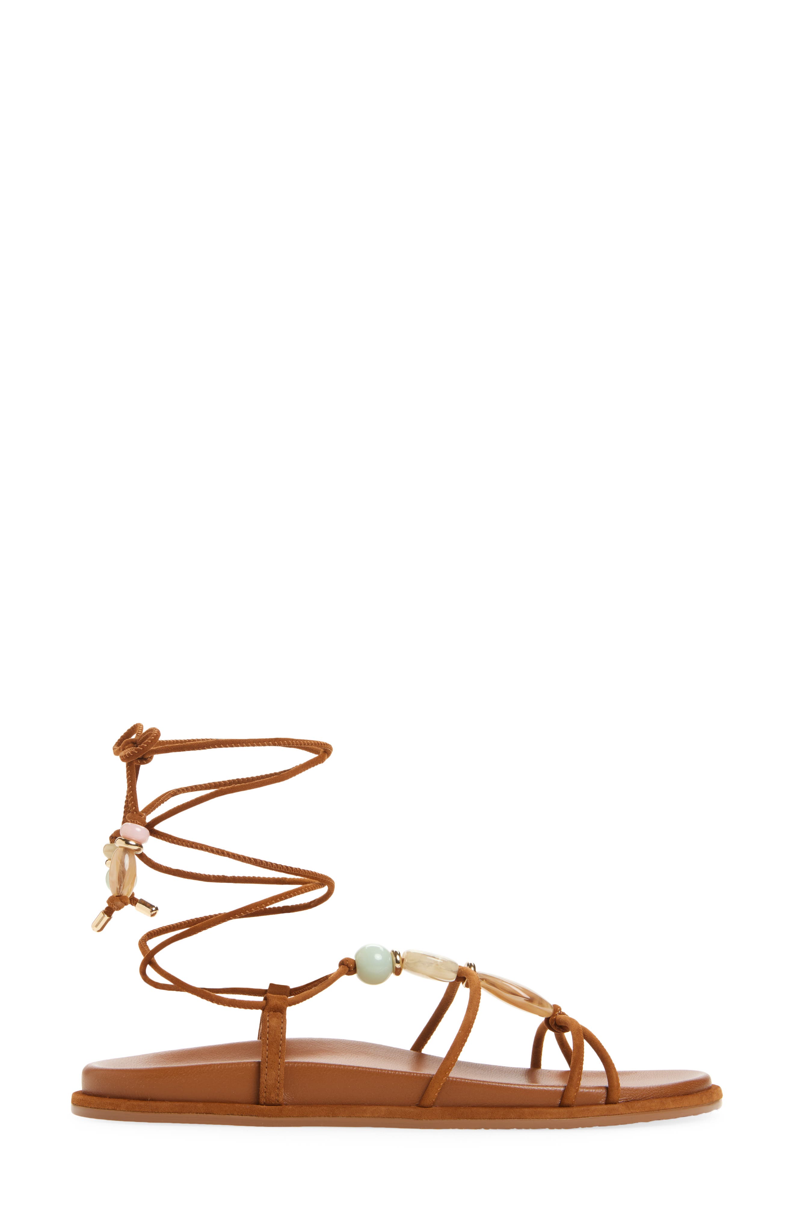 Stuart Weitzman Majorca Ankle Tie Sandal, Alternate, color, Boho Tan