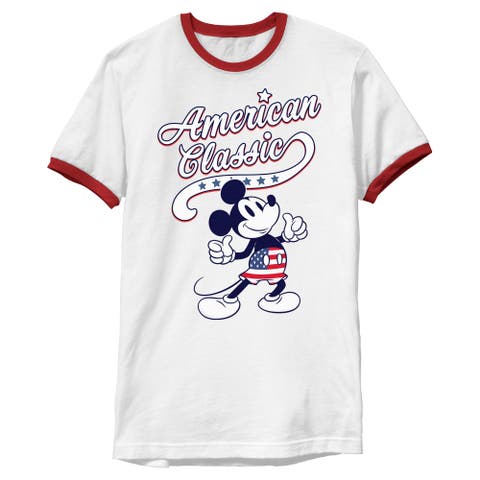 Men's Retro American Classic Short Sleeve Ringer T-Shirt