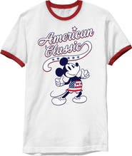 Mickey & Friends Men's Retro American Classic Short Sleeve Ringer T-Shirt