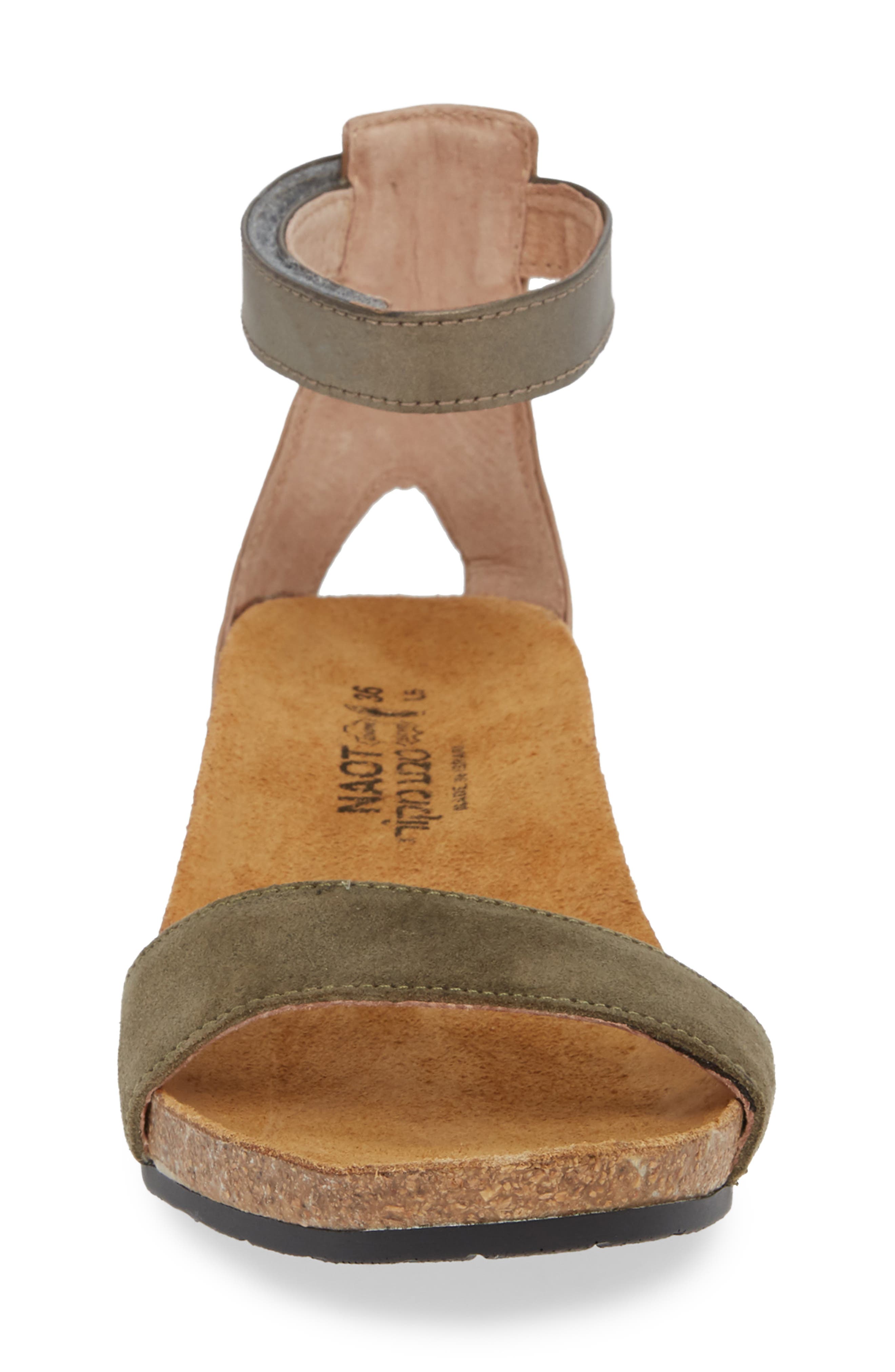 'Pixie' Sandal, Alternate, color, OLIVE SUEDE/ PEWTER LEATHER