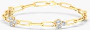 Everlee Multi Shape Cluster Paperclip Lab Diamond Bracelet in 14K